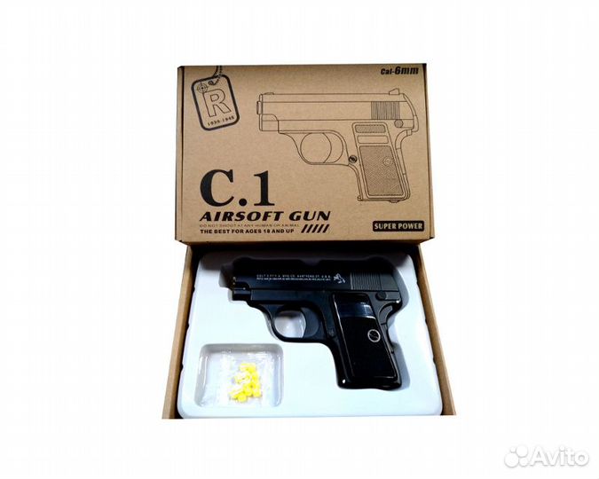 Пистолет детский с пульками Colt Mini C1 (металл)