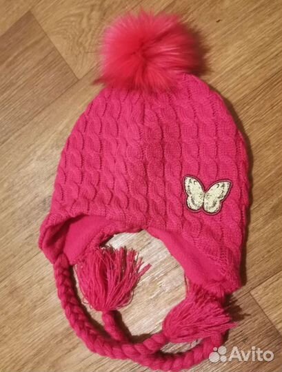 Шапка для девочки на флисе. 50-53р