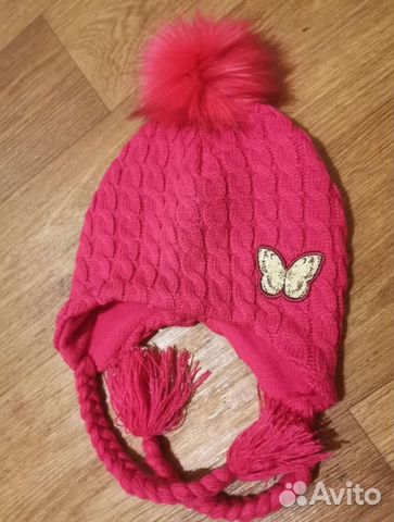 Шапка для девочки на флисе. 50-53р