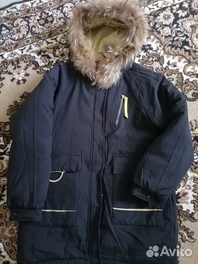 Парка зимняя, мех натуральный енот