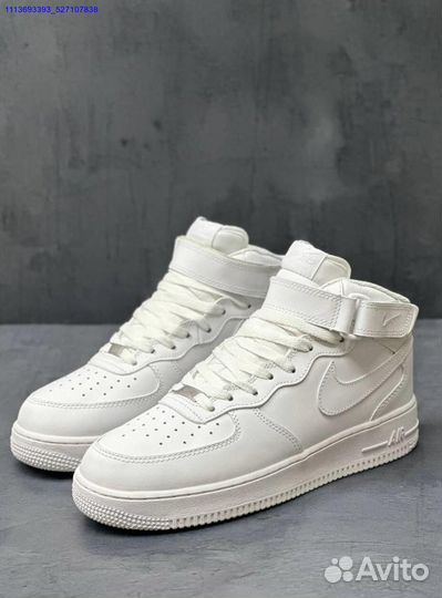 Nike Air Force 1 с мехом белые