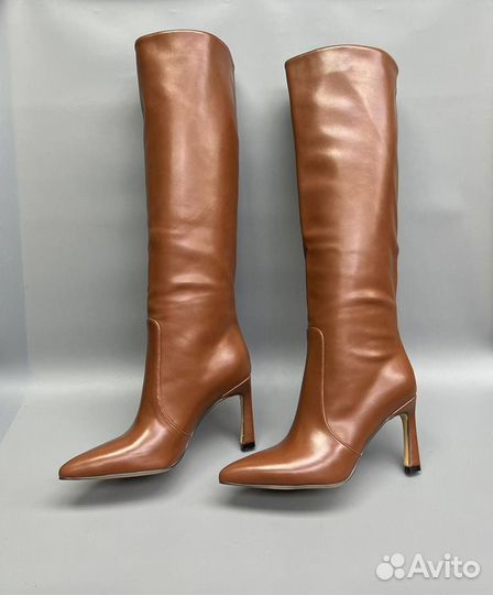 Сапоги ботфорты высокие из кожи