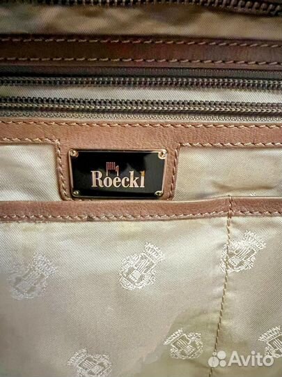 Сумка бежевая кожаная Roeckl