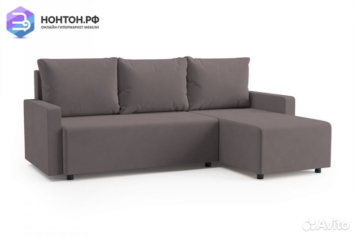 Диван угловой еврокнижка Мидгард светло-коричневый