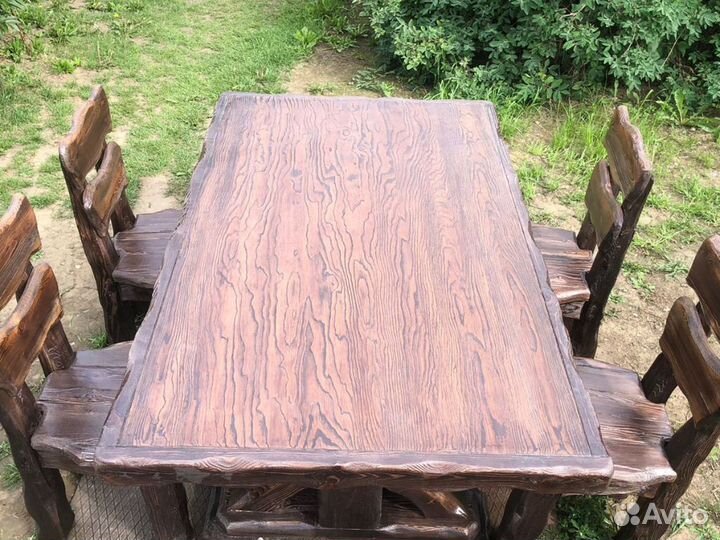 Стол из массива дерева / Деревянный стол и стулья