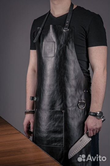 Гриль - фартук кожаный для барбекю