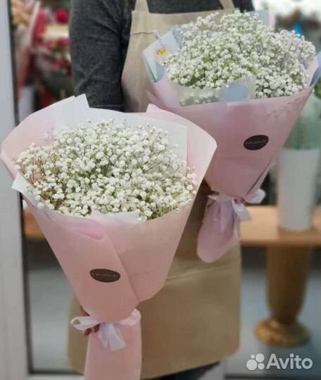 Букет цветов из гипсофилы