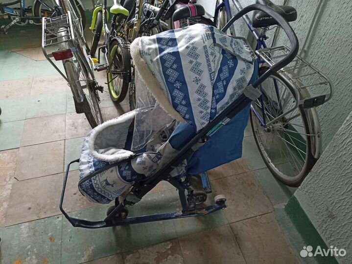 Детские санки коляска