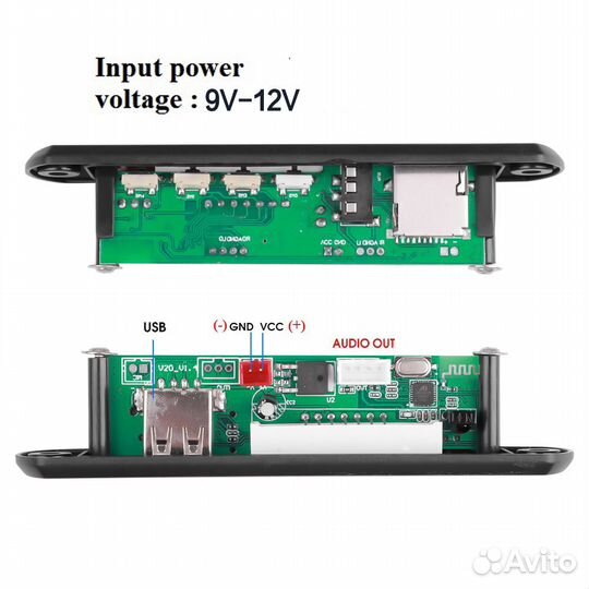 Bluetooth ресивер/FM/USB/TF MP3 плеер