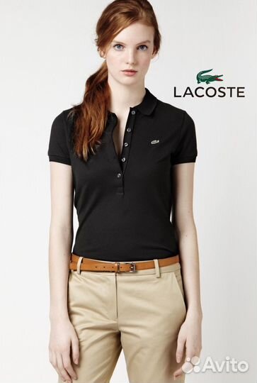 Поло Lacoste оригинал рубашка черная женская