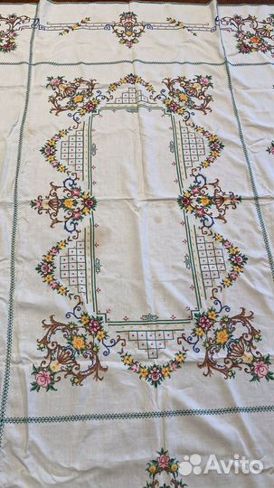 Подзоры, скатерть старинные вышивка
