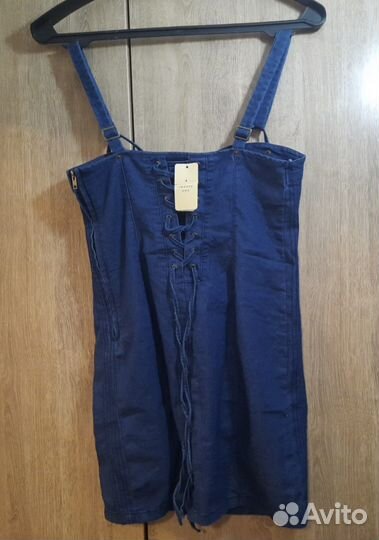 Джинсовый мини сарафан футляр 46-48