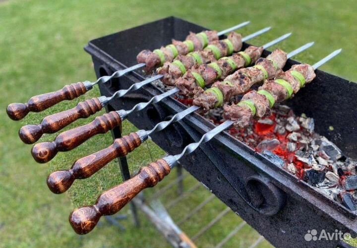 Шампура из нержавейки деревянной ручкой