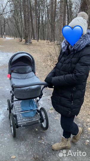 Детская коляска 2 В 1 tako acoustic серая