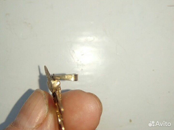 Подвеска стрекоза Серебро с позолотой