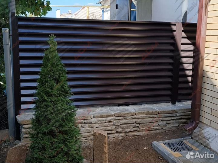Забор жалюзи из металла