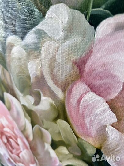 Картина маслом на холсте Пионы