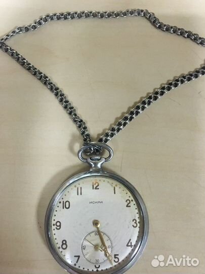 Искра винтажные карманные механические часы СССР