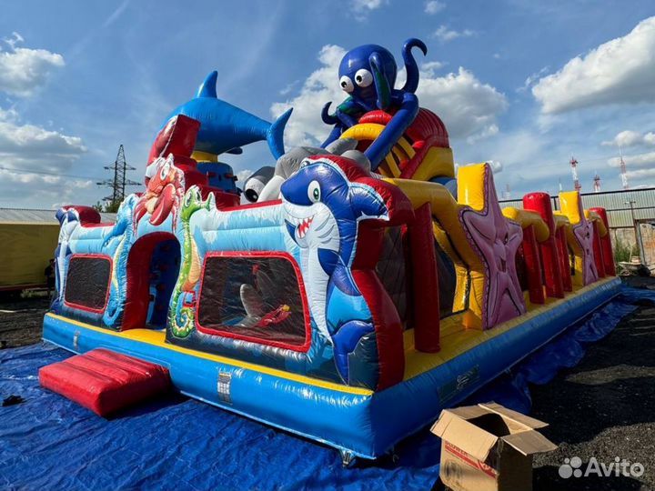 Большой надувной батут “Подводный мир”