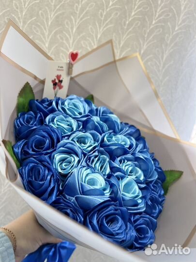 Мыльные розы,букеты из атластной ленты