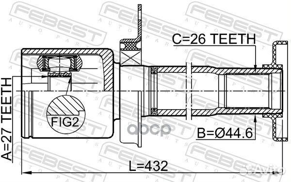 Шрус внутренний правый 27x44.4x26 2311-TR5RH Fe