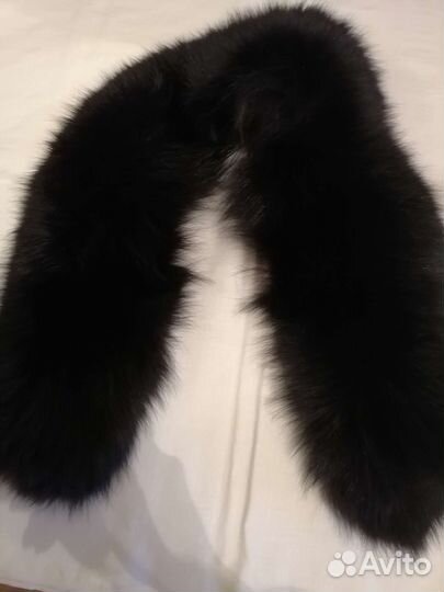 Меховой воротник песец чёрный новый