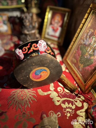 Дамару тибетский молитвенный барабан малый