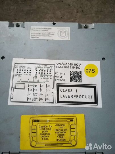 Магнитола штатная Volkswagen RCD-510