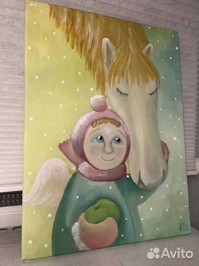 Картина маслом ангел