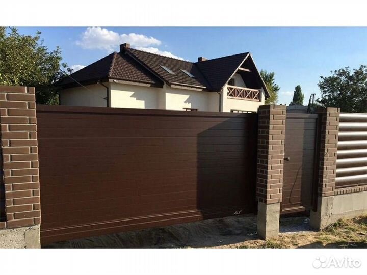 Ворота Въездные Откатные С калиткой