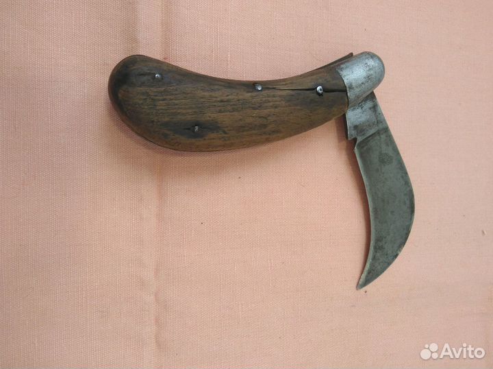Нож садовый с деревянной ручкой СССР м-2