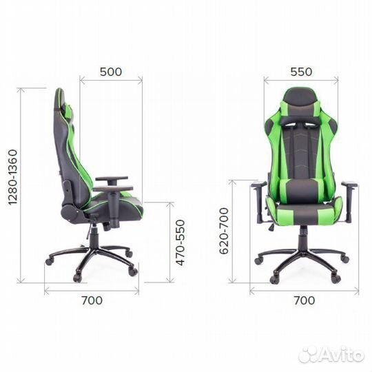 Кресло EverProf Lotus S9 Экокожа Зеленый/Черный