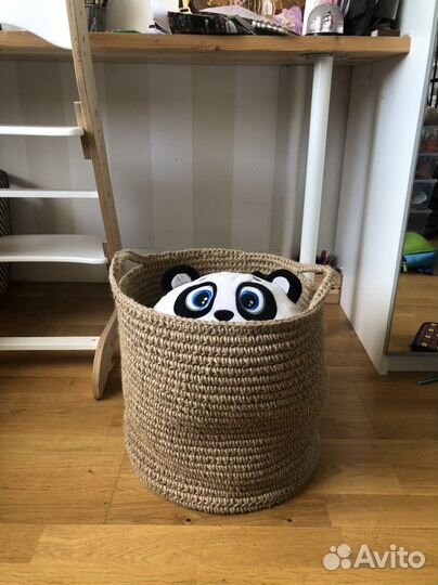 Корзина вязанная из джута