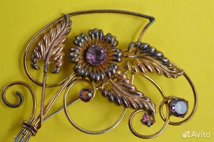 Брошь Весна 1/20К глубокое золочение США 1950е