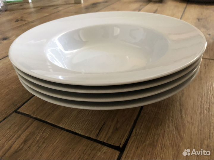 Тарелка глубокая большая икея белая IKEA