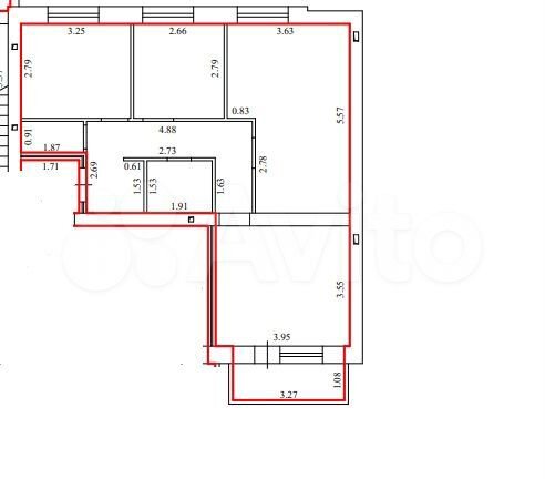3-к. квартира, 62,6 м², 1/3 эт.