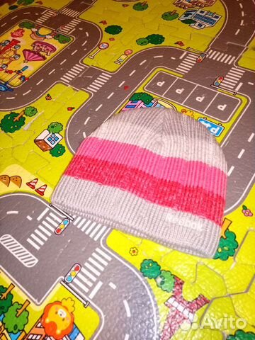 Зимняя шапка на девочку 6-18мес