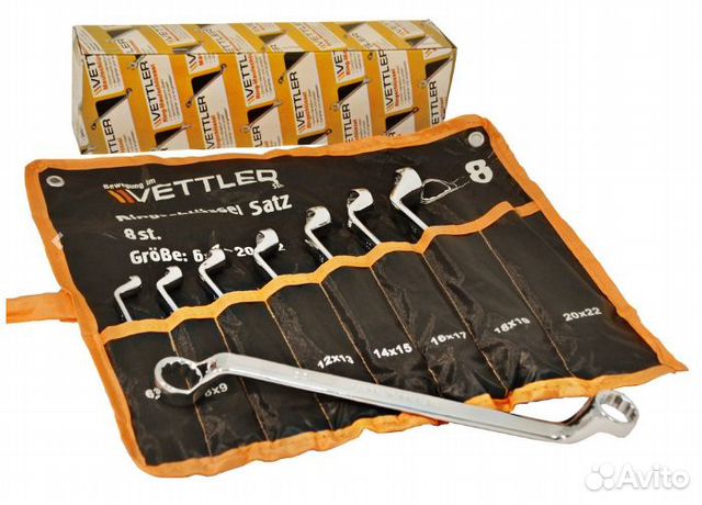 Набор ключей накидных 6-22мм сумка vettler