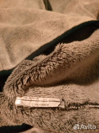 Свитер женский,флизка, серый с окантовка чёрная