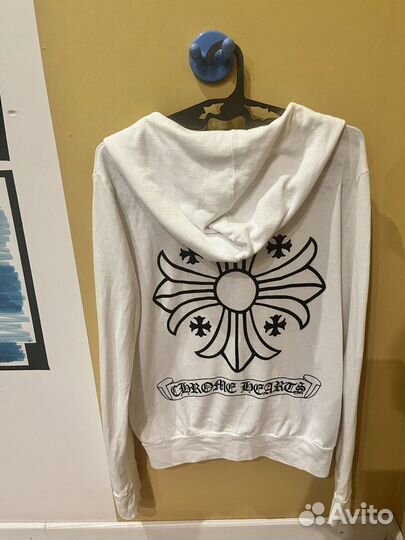 Chrome Hearts Zip Up White Hoodie оригинал