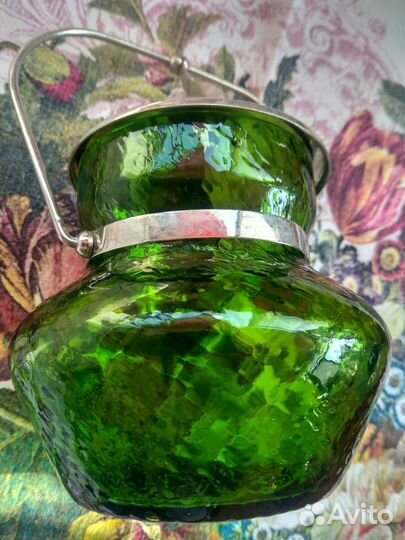 Сахарница цветное стекло СССР