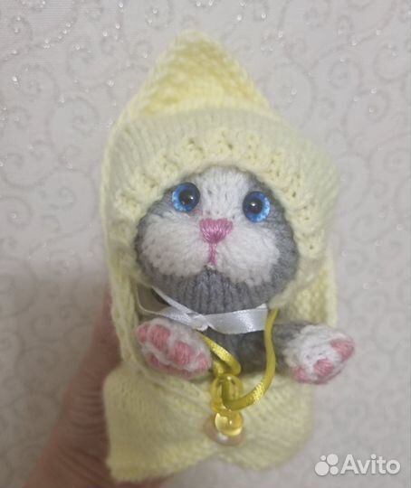 Котенок новорождённый игрушка ручная работа