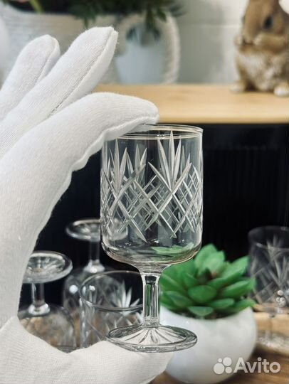 Набор из 6 рюмок. СССР, 1980-ые, тонкое стекло