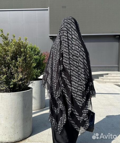 Шарф armani exchange черный