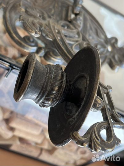 Старинный настенный поворотный канделябр Ар-нуво