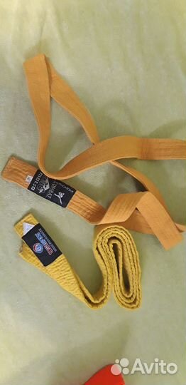 Пояс жёлтый и оранжевый для каратэ,дзюдо, айкидо