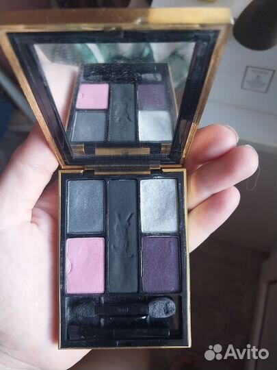 Палетка теней, тени YsL, хайлайтер