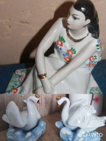 Статуэтки Цыганка Земфира. Царевна-лебедь Дулево