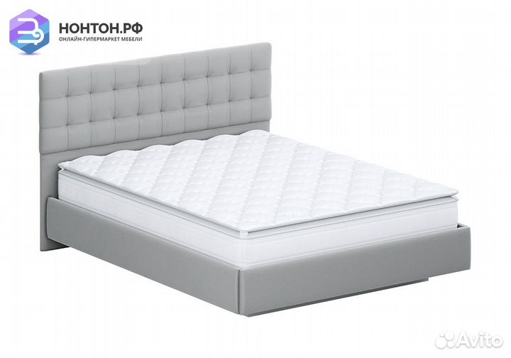 Кровать Квадро белый / серый