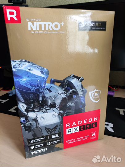 Продажа Sapphire RX 590 nitro+ 8gb AMD 50th gold